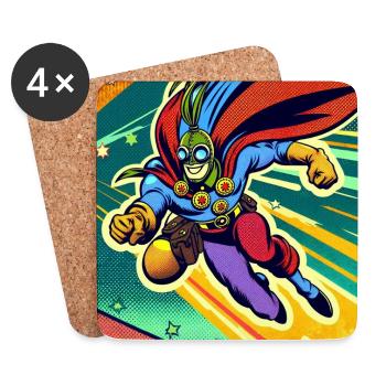 Super-héros - Dessous de verre (lot de 4) - blanc - Devant