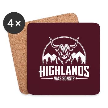 Highlands was sonst Highlandgrafik - Untersetzer (4er-Set) - Weiß - Vorne