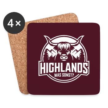 Highlands was sonst Highlandgrafik - Untersetzer (4er-Set) - Weiß - Vorne