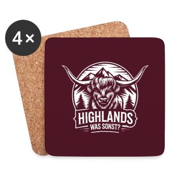 Highlands was sonst Highlandgrafik - Untersetzer (4er-Set) - Weiß - Vorne