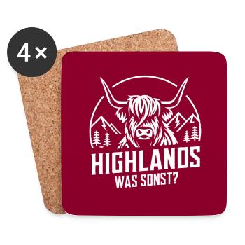 Highlands was sonst Highlandgrafik - Untersetzer (4er-Set) - Weiß - Vorne