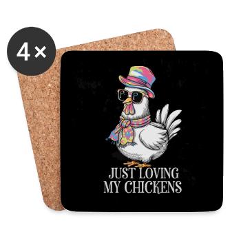 I Love My Chickens - Funny Chickens - Coasters (set of 4) - white - Front