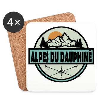 Alpes du Dauphine - Untersetzer (4er-Set) - Weiß - Vorne