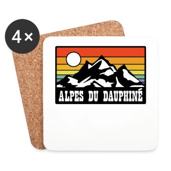 Alpes du Dauphine - Untersetzer (4er-Set) - Weiß - Vorne