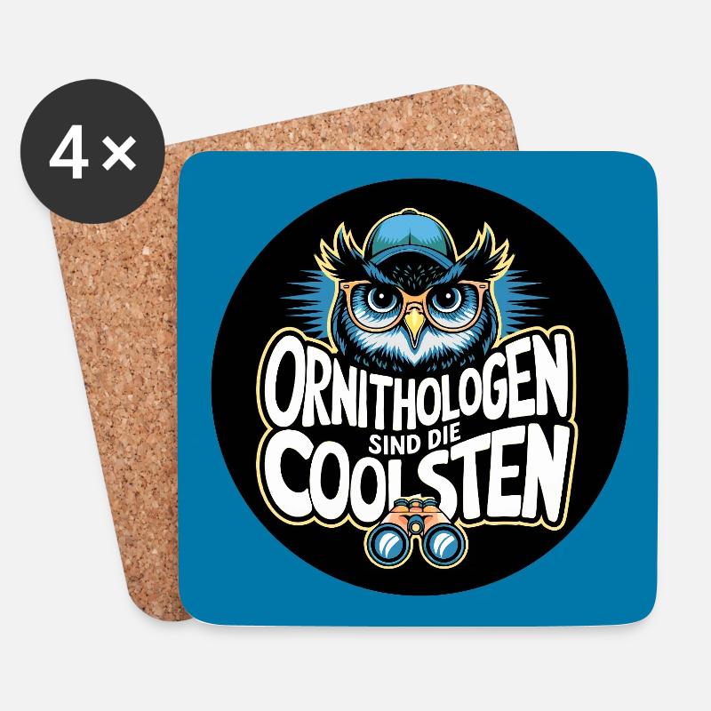 Ornithologen sind die Coolsten lustige Eule - Untersetzer (4er-Set) - Weiß