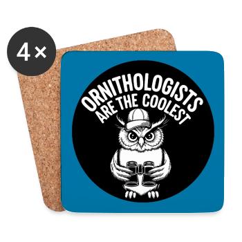 Ornithologists are the coolest funny owl - Coasters (set of 4) - white - Front