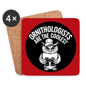 Ornithologists are the coolest funny owl - Coasters (set of 4) - white - Front