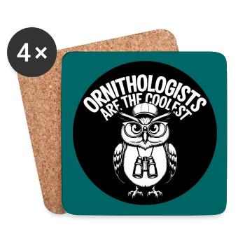 Les ornithologues sont les hiboux les plus cool - Dessous de verre (lot de 4) - blanc - Devant