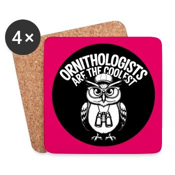 Ornithologists are the coolest funny owl - Coasters (set of 4) - white - Front