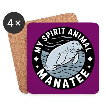 Manatee my spirit - I love Manatees Dugong - Coasters (set of 4) - white - Front