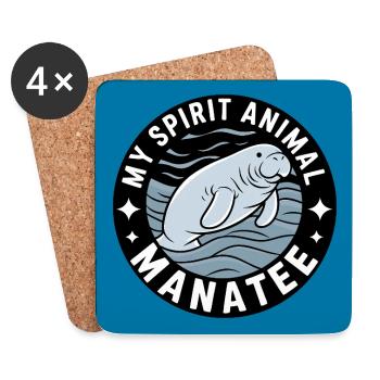Manatee my spirit - I love Manatees Dugong - Coasters (set of 4) - white - Front