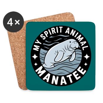 Manatee my spirit - I love Manatees Dugong - Coasters (set of 4) - white - Front