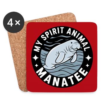 Manatee my spirit - I love Manatees Dugong - Coasters (set of 4) - white - Front
