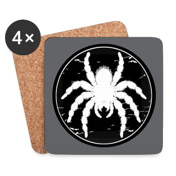 Arachnoholic Vogelspinne große Tarantel - Untersetzer (4er-Set) - Weiß - Vorne