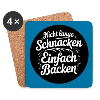Nicht lange schnacken selber backen - Untersetzer (4er-Set) - Weiß - Vorne