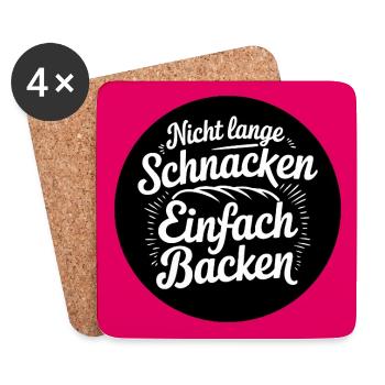 Nicht lange schnacken selber backen - Untersetzer (4er-Set) - Weiß - Vorne