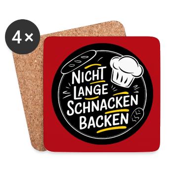 Bäcker mit Herz und Seele. Nicht lange schnacken - Untersetzer (4er-Set) - Weiß - Vorne