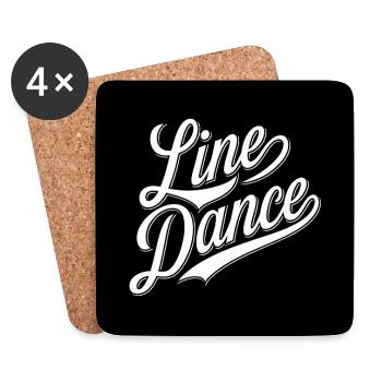 Line Dancing Country Dance - Line Dance Tanzen - Coasters (set of 4) - white - Front
