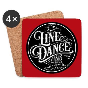 Line Dancing Country Dance - Line Dance Tanzen - Coasters (set of 4) - white - Front