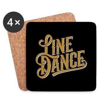 Line Dancing Country Dance - Line Dance Tanzen - Untersetzer (4er-Set) - Weiß - Vorne
