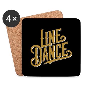 Line Dancing Country Dance - Line Dance Tanzen - Coasters (set of 4) - white - Front