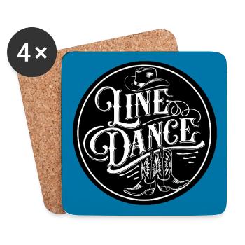 Line Dancing Country Dance - Line Dance Tanzen - Coasters (set of 4) - white - Front
