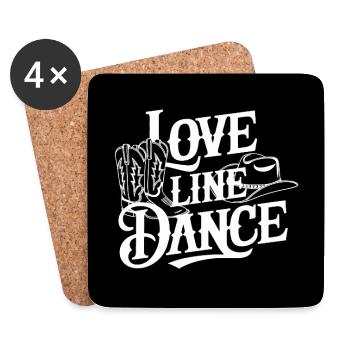 Line Dancing Country Dance - Line Dance Tanzen - Untersetzer (4er-Set) - Weiß - Vorne