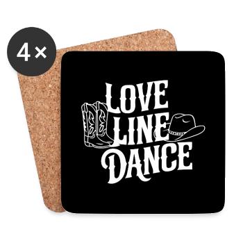 Line Dancing Country Dance - Line Dance Tanzen - Coasters (set of 4) - white - Front