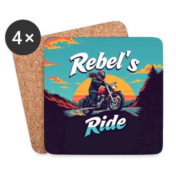 Rebel s Ride - Dessous de verre (lot de 4) - blanc - Devant