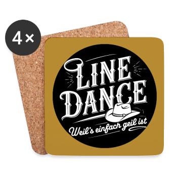 Ich liebe Line Dance Mitglied Tanzgruppe Training - Untersetzer (4er-Set) - Weiß - Vorne