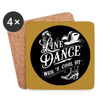 Ich liebe Line Dance Mitglied Tanzgruppe Training - Untersetzer (4er-Set) - Weiß - Vorne