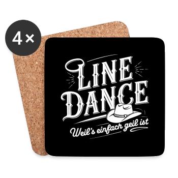 Ich liebe Line Dance Mitglied Tanzgruppe Training - Untersetzer (4er-Set) - Weiß - Vorne