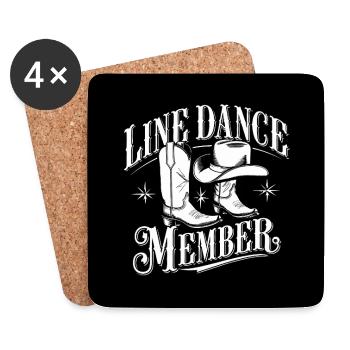 Ich liebe Line Dance Mitglied Tanzgruppe Training - Untersetzer (4er-Set) - Weiß - Vorne