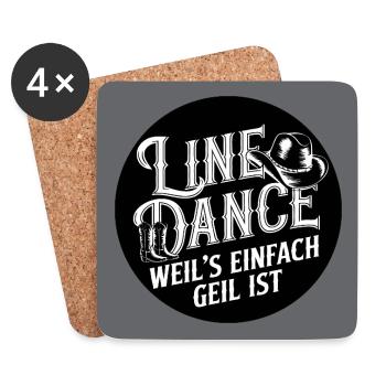 Line Dance weil's cool ist Tanzen ist Freude - Untersetzer (4er-Set) - Weiß - Vorne
