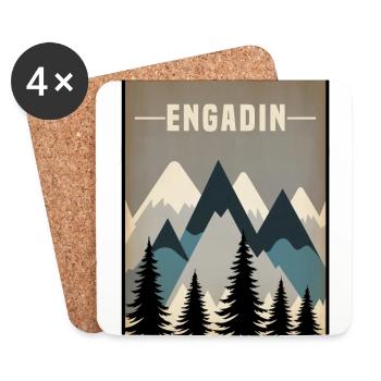Engadin minimal - Coasters (set of 4) - white - Front