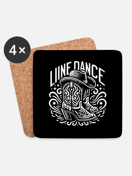 Line Dance mein Hobby - meine Passion - mein Ding - Untersetzer (4er-Set) - Weiß