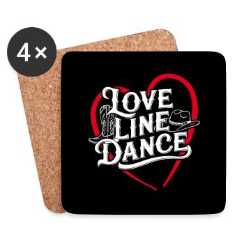 Line Dance Dancing with Love and the Heart - Coasters (set of 4) - white - Front