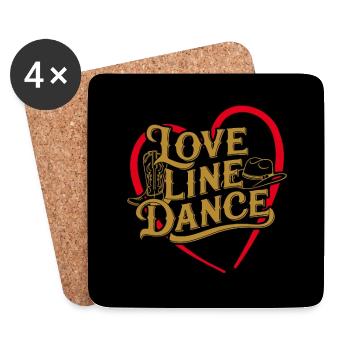 Line Dance Dancing with Love and the Heart - Coasters (set of 4) - white - Front