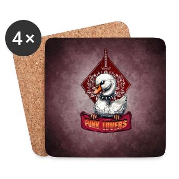 Punk Swan : Le rebelle à plumes. - Dessous de verre (lot de 4) - blanc - Devant