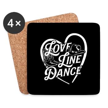 Line Dance Button Magnet Line Dance Dance Hobby - Coasters (set of 4) - white - Front