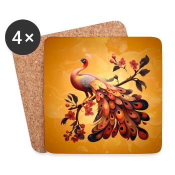 L’élégance en plumes - Dessous de verre (lot de 4) - blanc - Devant