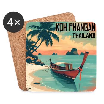 Koh Phangan Thailand - Untersetzer (4er-Set) - Weiß - Vorne