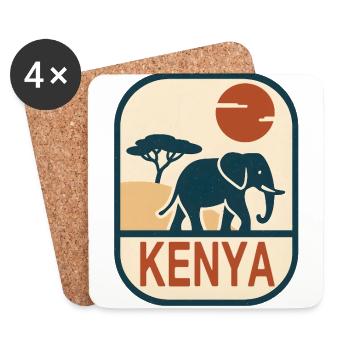 Kenia Elefant Afrika - Untersetzer (4er-Set) - Weiß - Vorne