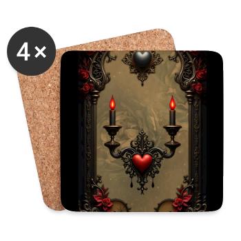 Gothic Romance: Hidden Passion - Coasters (set of 4) - white - Front