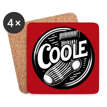 Coole Socke Socken und lustiger Spruch - Untersetzer (4er-Set) - Weiß - Vorne