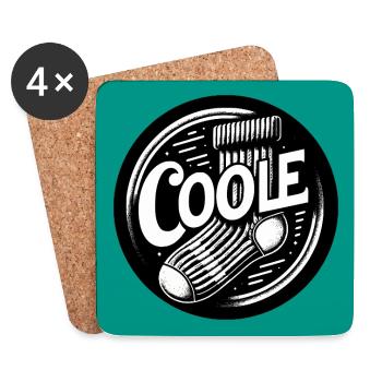 Coole Socke Socken und lustiger Spruch - Untersetzer (4er-Set) - Weiß - Vorne