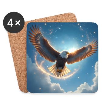 Krafttier Adler am Himmel - Untersetzer (4er-Set) - Weiß - Vorne