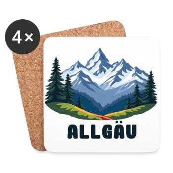 Allgaeu Bayern - Untersetzer (4er-Set) - Weiß - Vorne