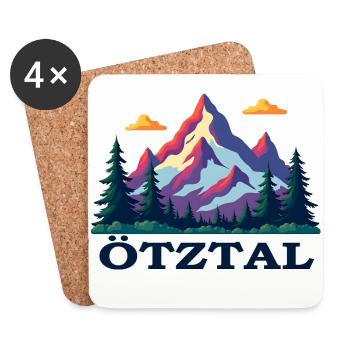 Oetztal Ötztal - Dessous de verre (lot de 4) - blanc - Devant