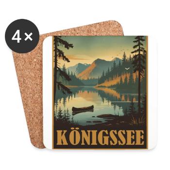 Koenigssee, Bavière - Dessous de verre (lot de 4) - blanc - Devant